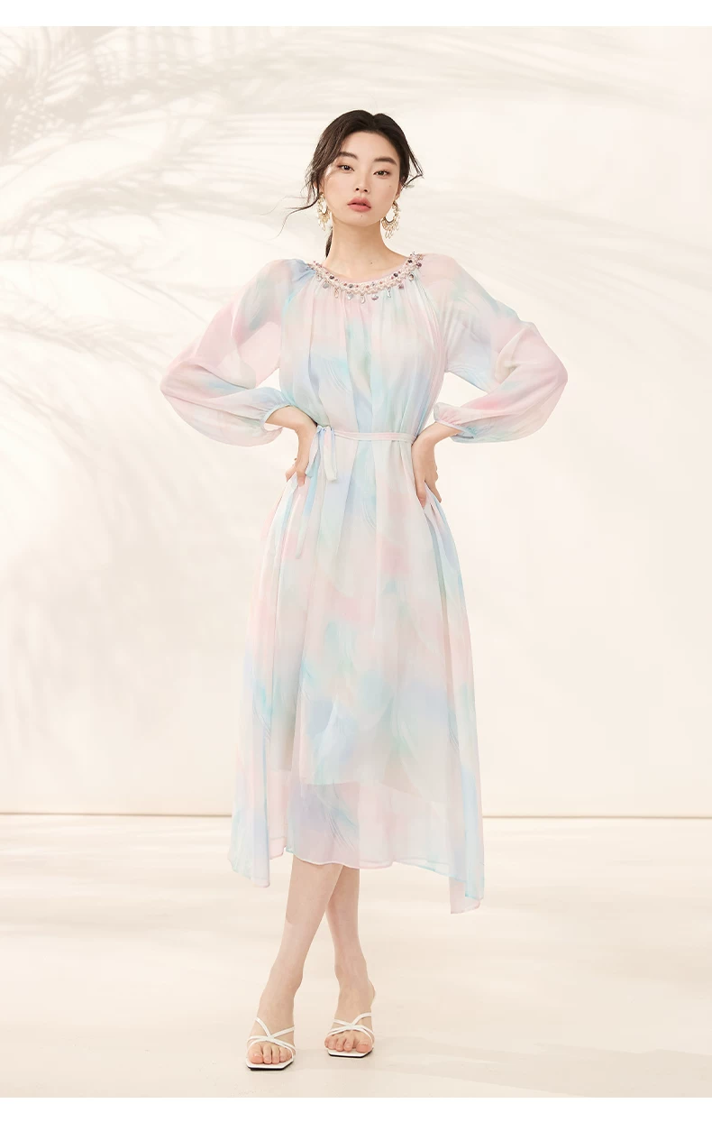 French floral mulberry silk temperament skirt French floral mulberry silk temperament skirt