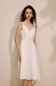 suspender waist cinching dress