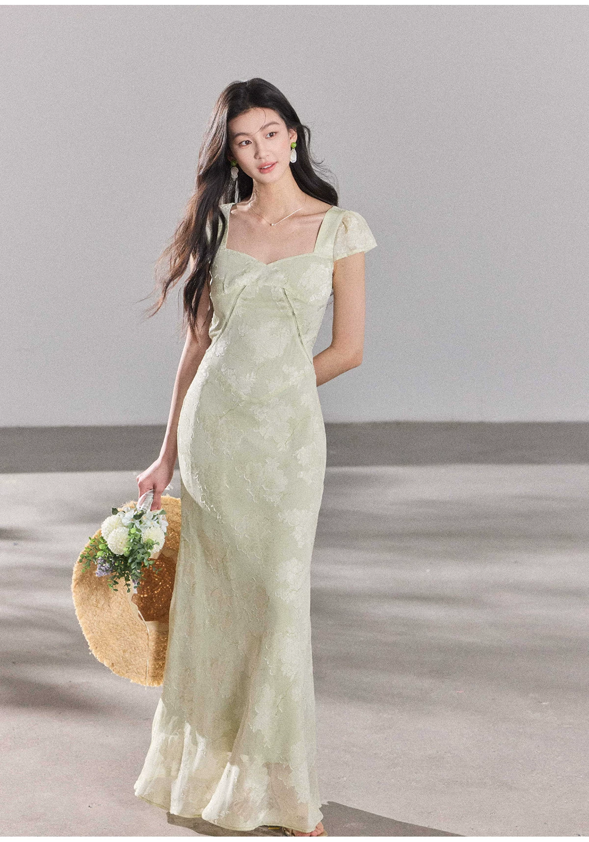 French high waisted fish tail fresh jacquard dress!!2925658559 French high waisted fish tail fresh jacquard dress