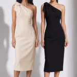 French high-end acetic acid black dress