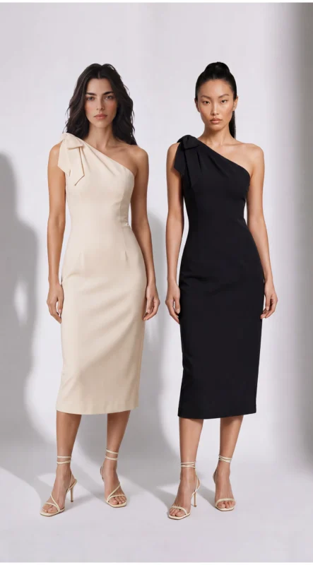 French high-end acetic acid black dress