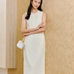 Handmade woven waistband sleeveless dress