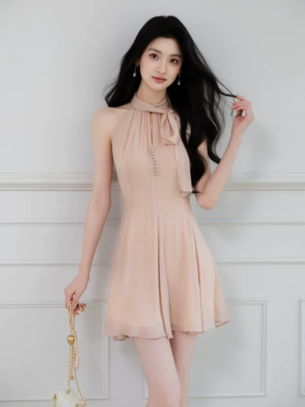 Waist slimming silk dress, fairy dress