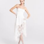 Lace patchwork satin dress