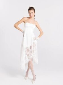 Lace patchwork satin dress