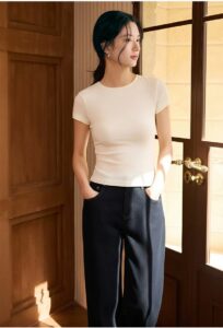 Tencel facial mask T-shirt short sleeve