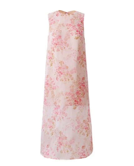 100 mulberry silk organza 12 mm printed dress