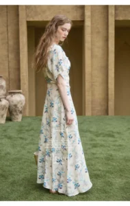 100% herringbone three-dimensional cut long skirt dress