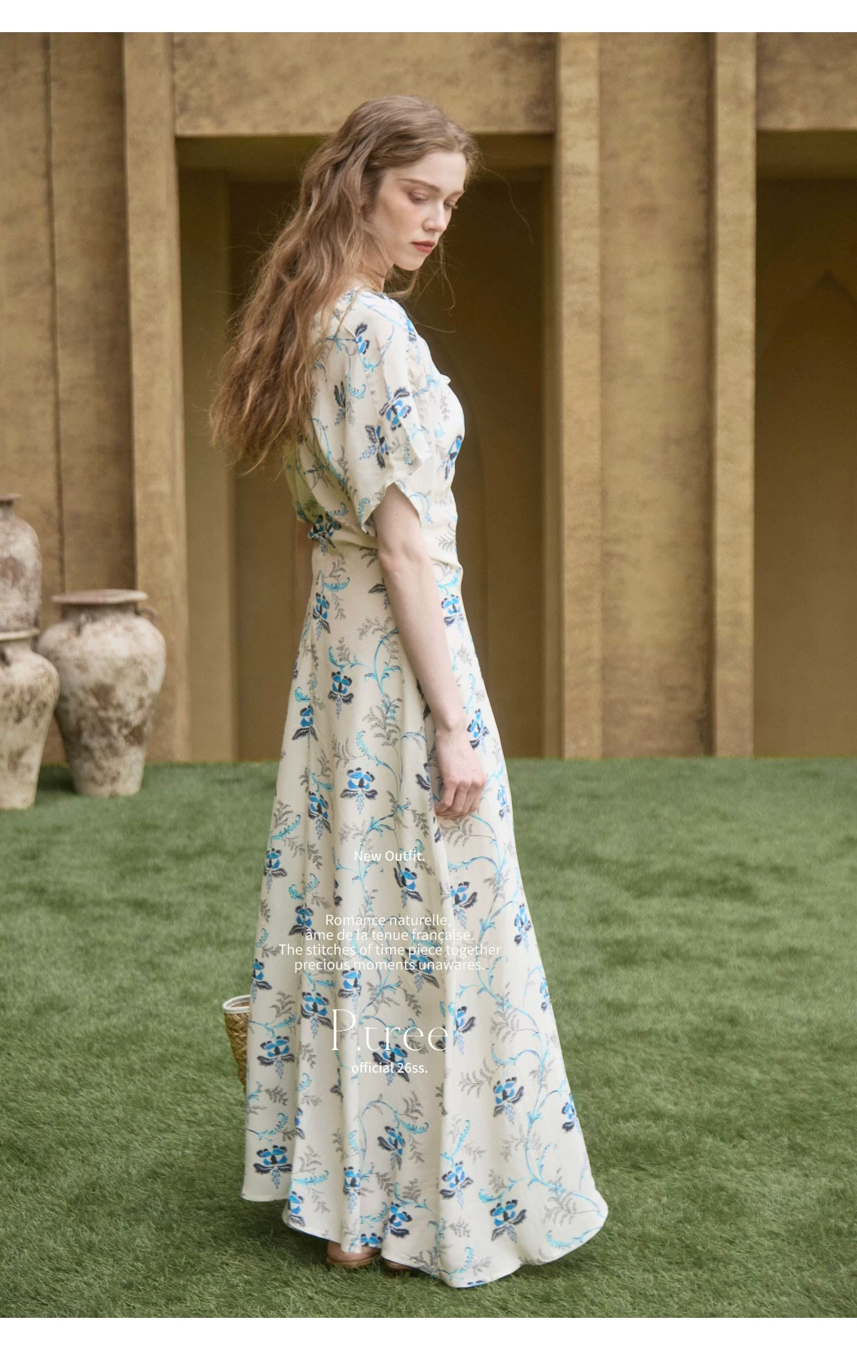 100% herringbone three-dimensional cut long skirt dress 100% herringbone three-dimensional cut long skirt dress