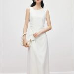 White French style heirloom bow vest dress