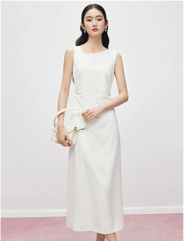 White French style heirloom bow vest dress