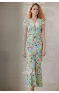 100% human silk lace dress