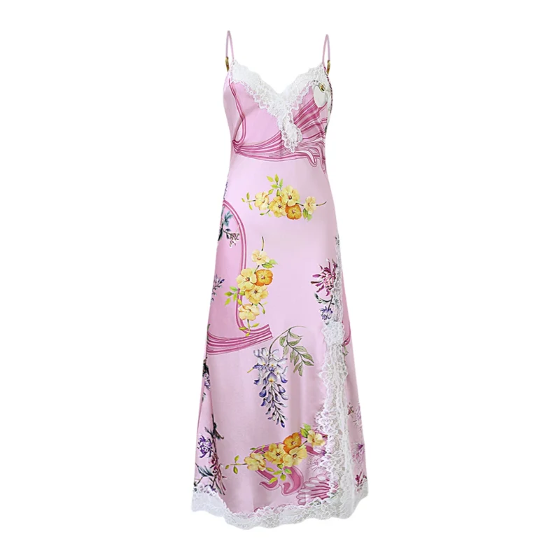 Mulberry silk women's suspender home clothes nightgown