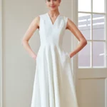 Classic V-neck large swing slim fit fashionable dress