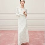 French hollowed out white lace dress