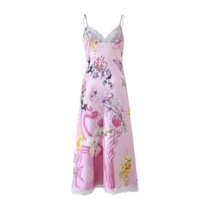Mulberry silk women's suspender home clothes nightgown