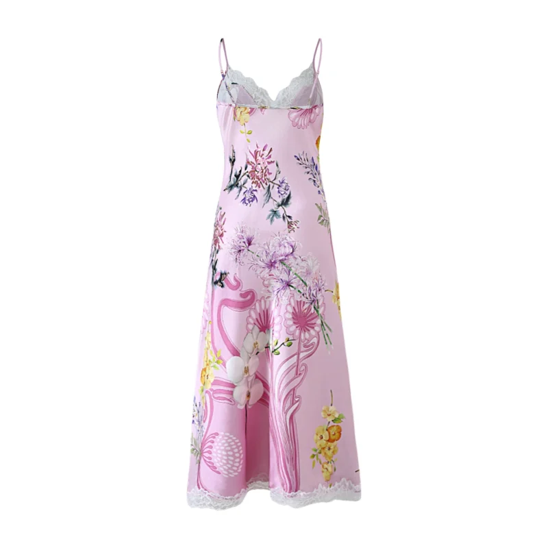 Mulberry silk women's suspender home clothes nightgown