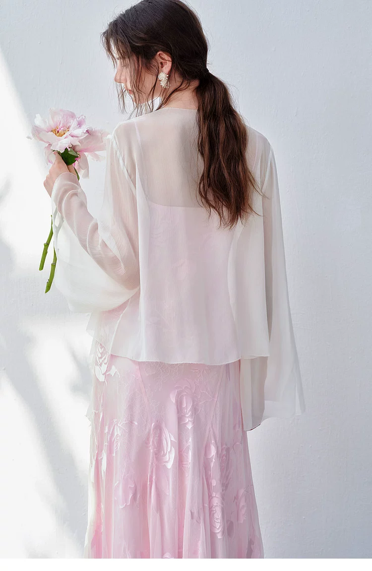 Silk collar camisole dress in pink Silk collar camisole dress in pink