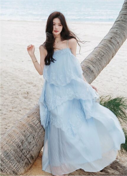 Lace lace French suspender puffy cake skirt