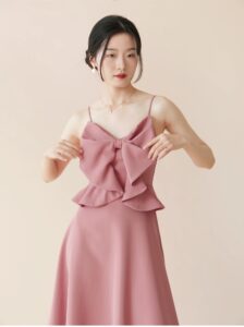 Bow shaped camisole skirt