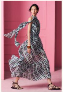 Long ribbon 5-meter material printed long skirt dress