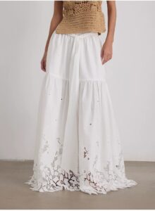 French white midi skirt for women 26 summer new style slimming floor length skirt
