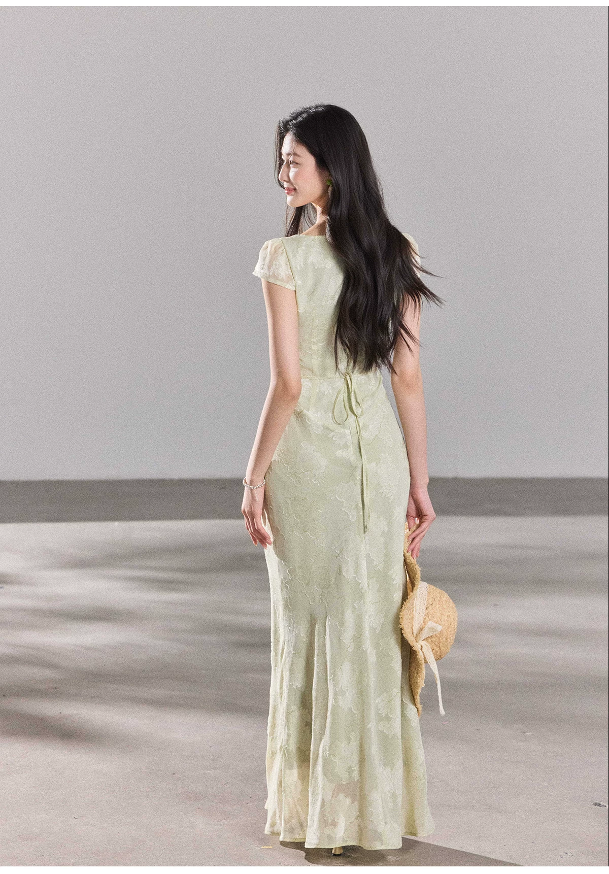 French high waisted fish tail fresh jacquard dress French high waisted fish tail fresh jacquard dress