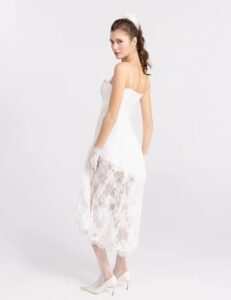 Lace patchwork satin dress