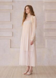 New nude apricot sequined camisole dress