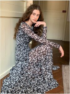 Sleeves, chiffon, floral spring dress