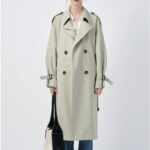 Women's autumn new British style silhouette coat with windbreaker jacket
