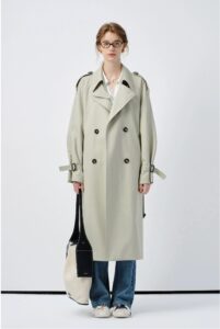 Women's autumn new British style silhouette coat with windbreaker jacket