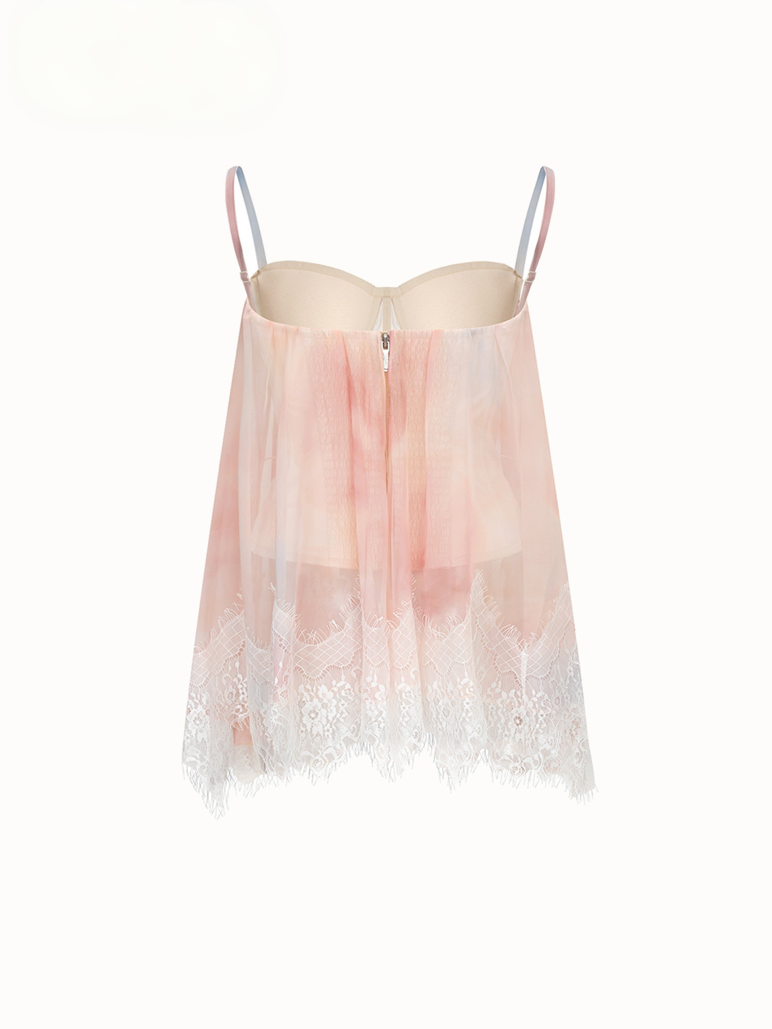 Chiffon lace hem with a drape, ruffled edges, lazy strapless top Chiffon lace hem with a drape, ruffled edges, lazy strapless top