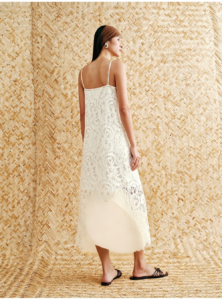 Customized embossed lace embroidered patchwork suspender dress