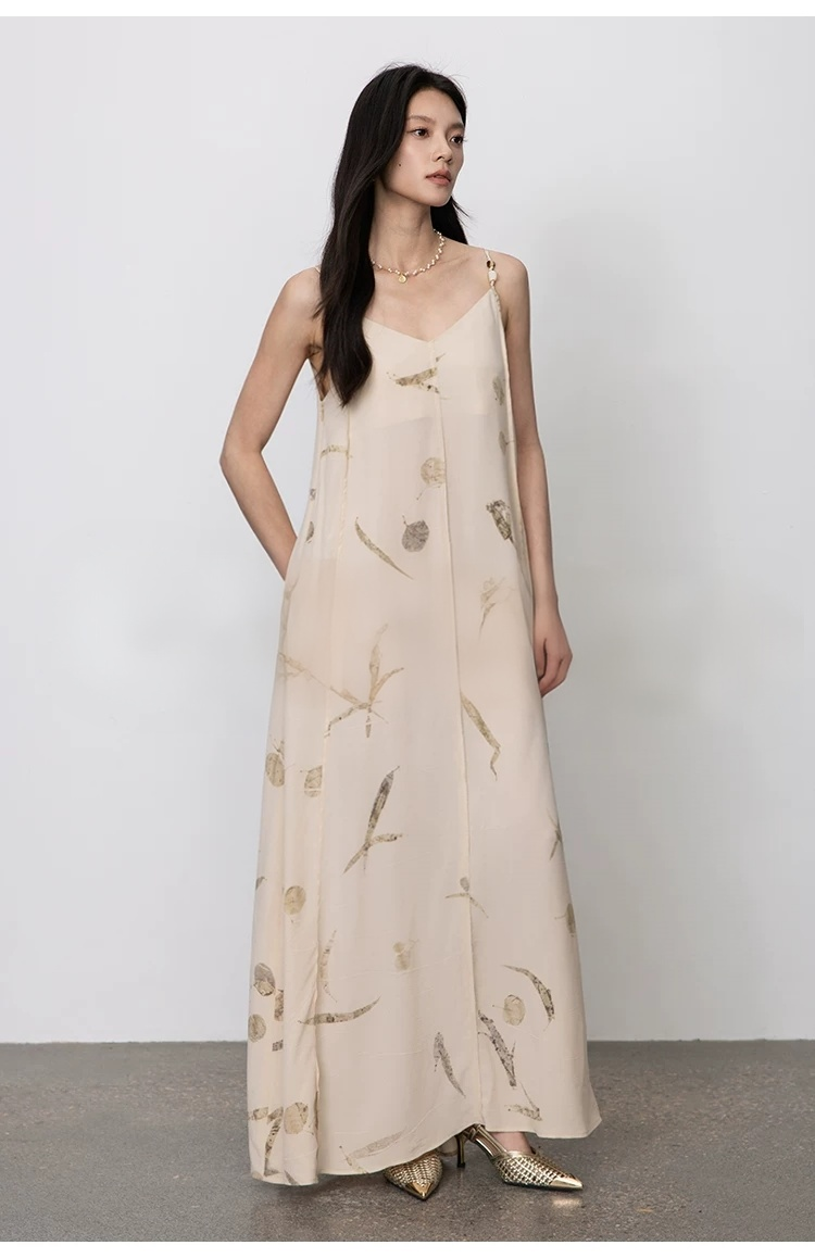 Silk suspender dress, women's mulberry silk long dress Silk suspender dress, women's mulberry silk long dress