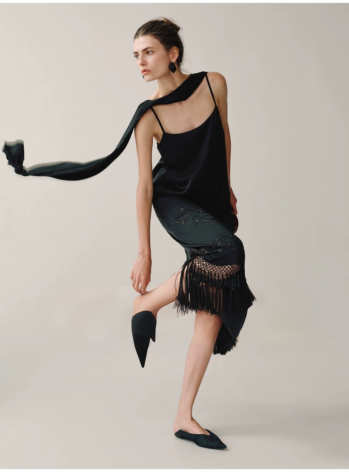 Original floral 3D embroidery handmade tassel nail bead camisole vest skirt Original floral 3D embroidery handmade tassel nail bead camisole vest skirt