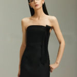 Zero pressure strapless twisted dress sleeveless spring new fashionable short skirt