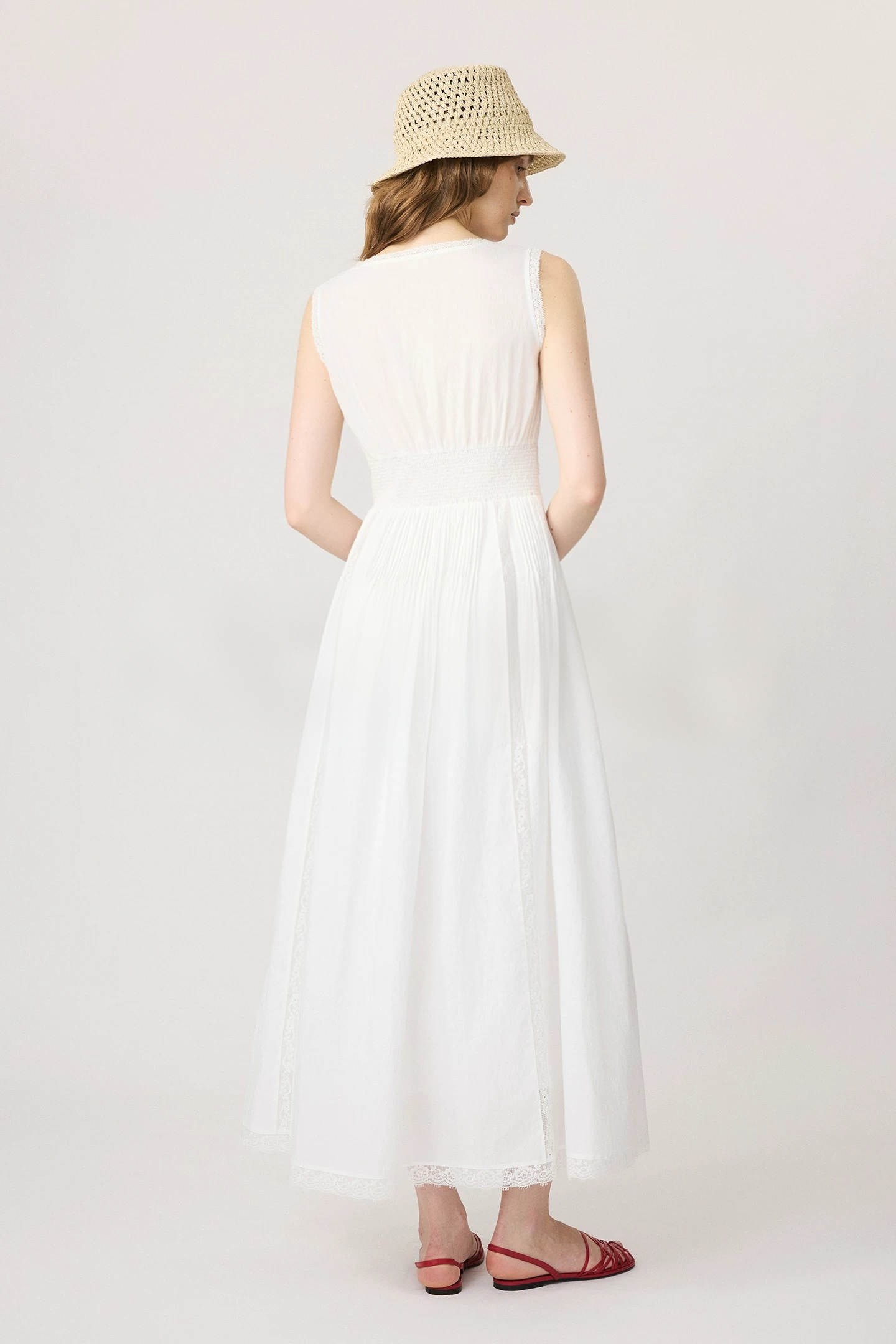 Splicing lace V-neck sleeveless dress Splicing lace V-neck sleeveless dress