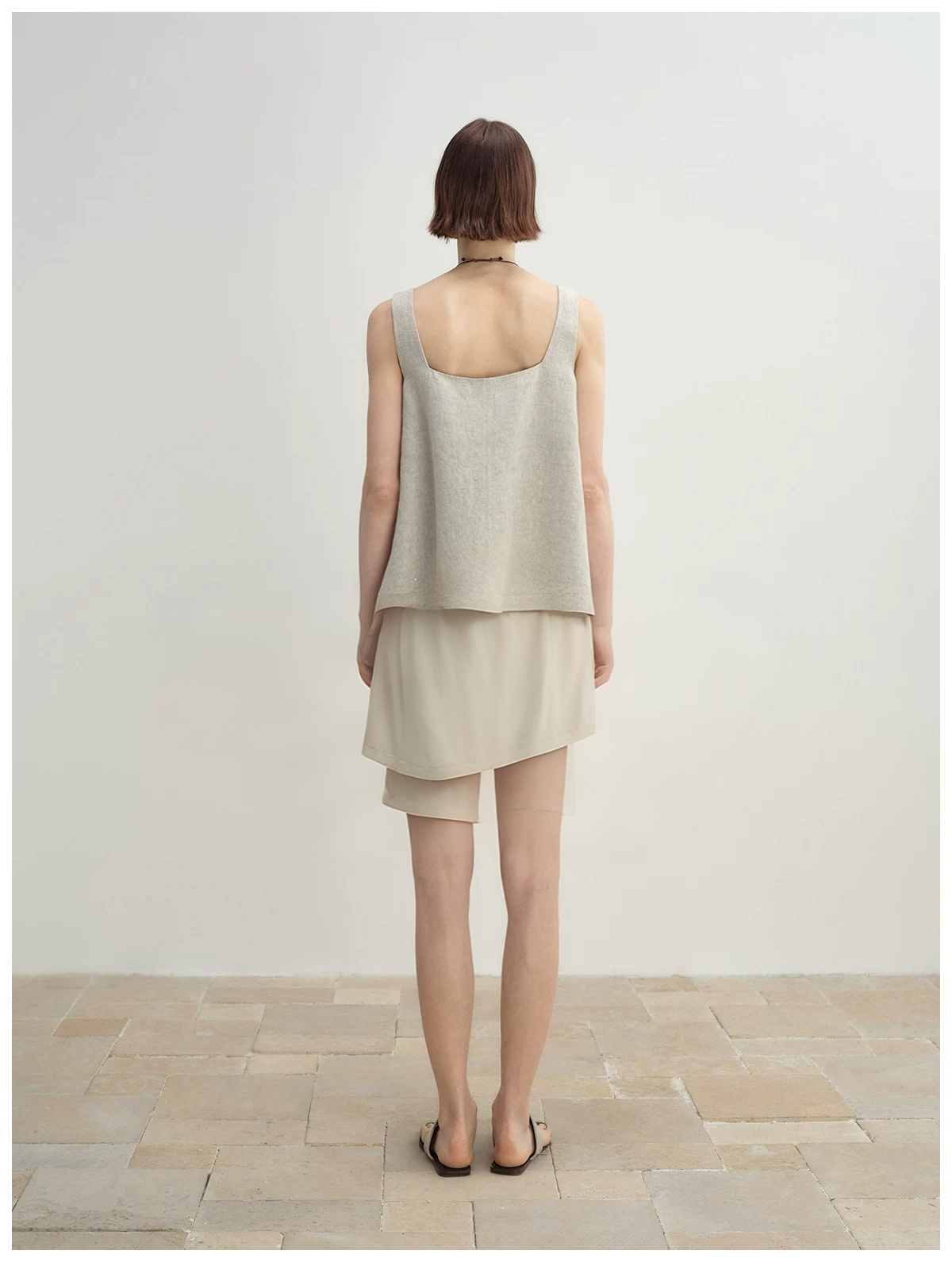 Retro square neck doll dress, women's summer loose short A sleeveless vest skirt Retro square neck doll dress, women's summer loose short A sleeveless vest skirt