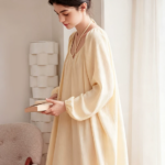 French nightgown, stunning sleepwear, sexy home wear, long dress
