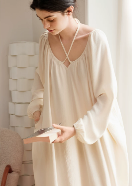 French nightgown, stunning sleepwear, sexy home wear, long dress