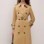 Retro French Medium length Coat for Women Autumn New Collection Waist Shoulder Windbreaker