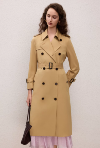 Retro French Medium length Coat for Women Autumn New Collection Waist Shoulder Windbreaker