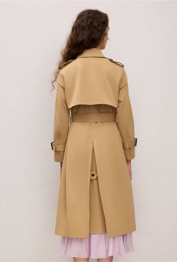 Retro French Medium length Coat for Women Autumn New Collection Waist Shoulder Windbreaker Retro French Medium length Coat for Women Autumn New Collection Waist Shoulder Windbreaker
