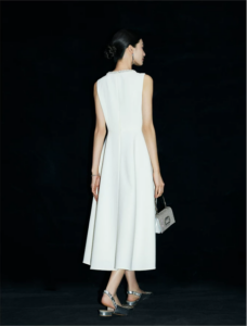 Beaded Audrey Hepburn-style white dress