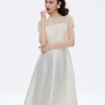 Rhine mesh nail bead embroidered patchwork dress