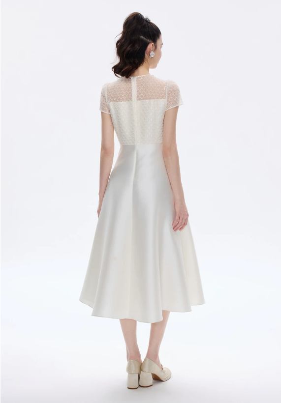Rhine mesh nail bead embroidered patchwork dress Rhine mesh nail bead embroidered patchwork dress