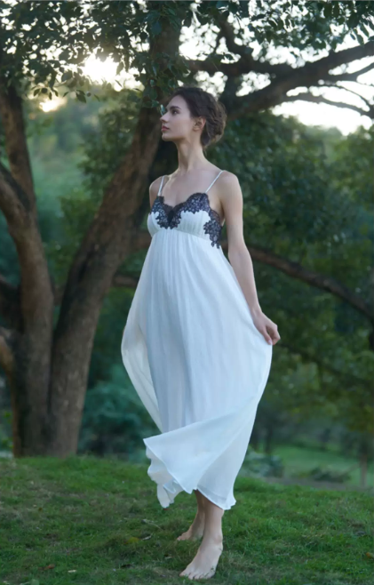 Spring and summer new product French neoclassical cotton camisole nightgown