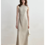 Handmade tassel edge skirt+deep back U-neck long skirt for women's summer sleeveless vacation dress