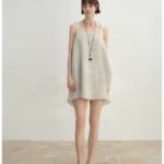Retro square neck doll dress, women's summer loose short A sleeveless vest skirt